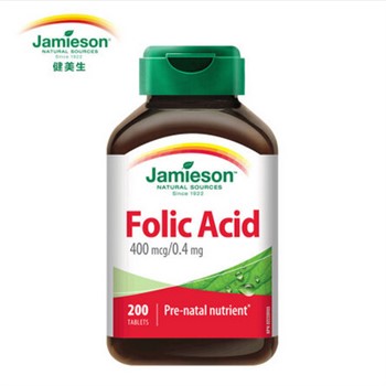 【加拿大直邮】Jamieson/健美生 叶酸片0.4毫克 孕妇孕期叶酸片