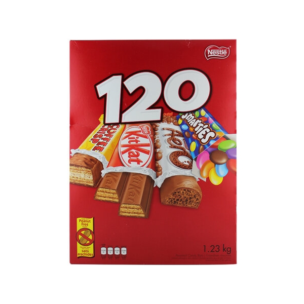 【加拿大直邮】雀巢NESTLE   混合糖果棒120小包  巧克力 糖果混合零食包   1.23公斤
