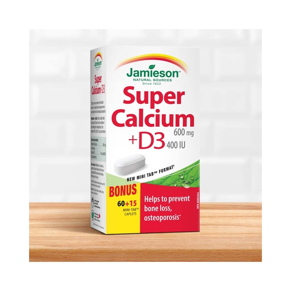 【加拿大直邮】健美生/Jamieson  高浓缩超级钙和维生素D3 片