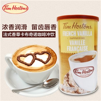 【加拿大直邮】Tim Hortons 法式香草卡布奇诺咖啡冲饮 454克