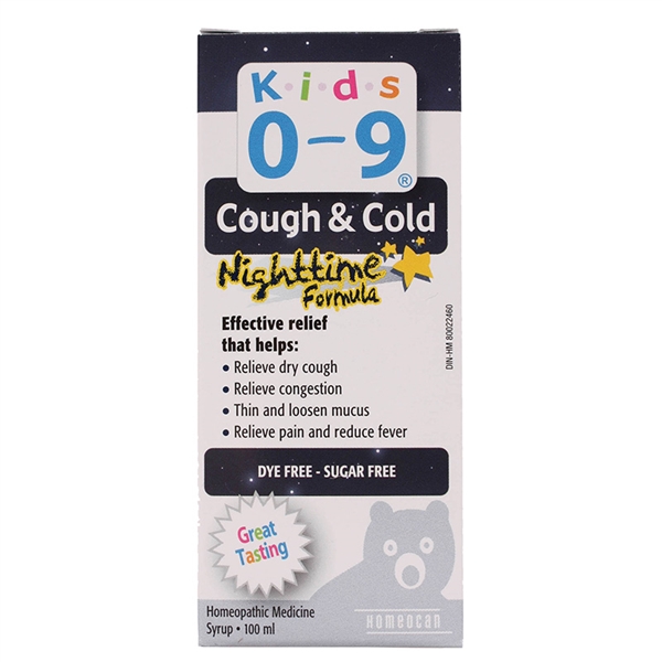 【加拿大直邮】天然顺势Homeocan 0-9岁儿童植物咳嗽糖浆 夜用