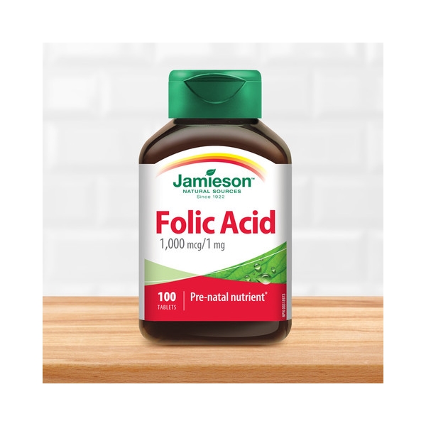 【加拿大直邮】健美生/Jamieson 叶酸片1毫克 备孕期专用叶酸片 