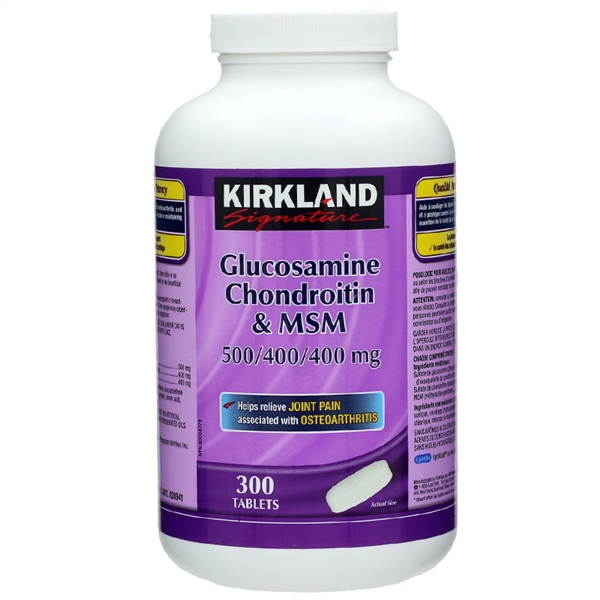 【加拿大直邮】可兰Kirkland维骨力氨糖软骨素MSM关节润滑300粒
