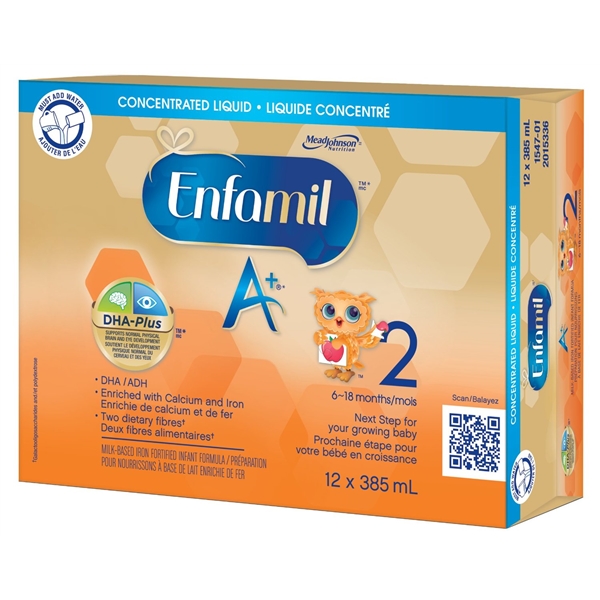 【加拿大直邮】美赞臣enfamil A+ 2段 液体浓缩奶 385ml*12罐