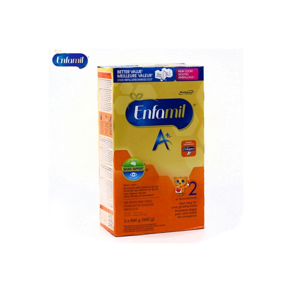 【加拿大直邮】美赞臣2段Enfamil A+婴儿奶粉 992克 二段2盒装