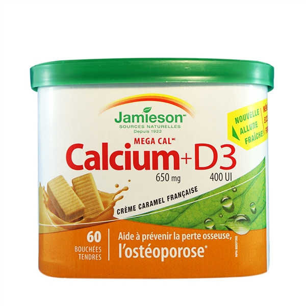 【加拿大直邮】健美生/Jamieson  钙加维生素D3软糖 法国香草味
