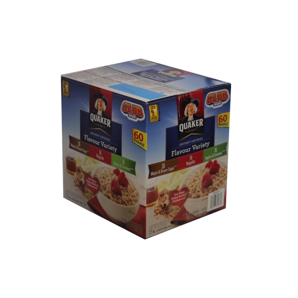 【加拿大直邮包税】桂格Quaker 天然 即食燕麦片 60包/箱   2.21kg