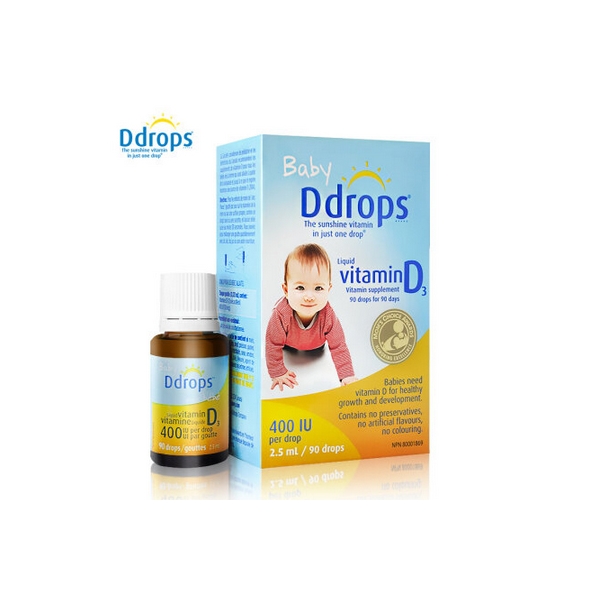 【加拿大直邮】D drops 婴儿维生素d3滴剂 90滴